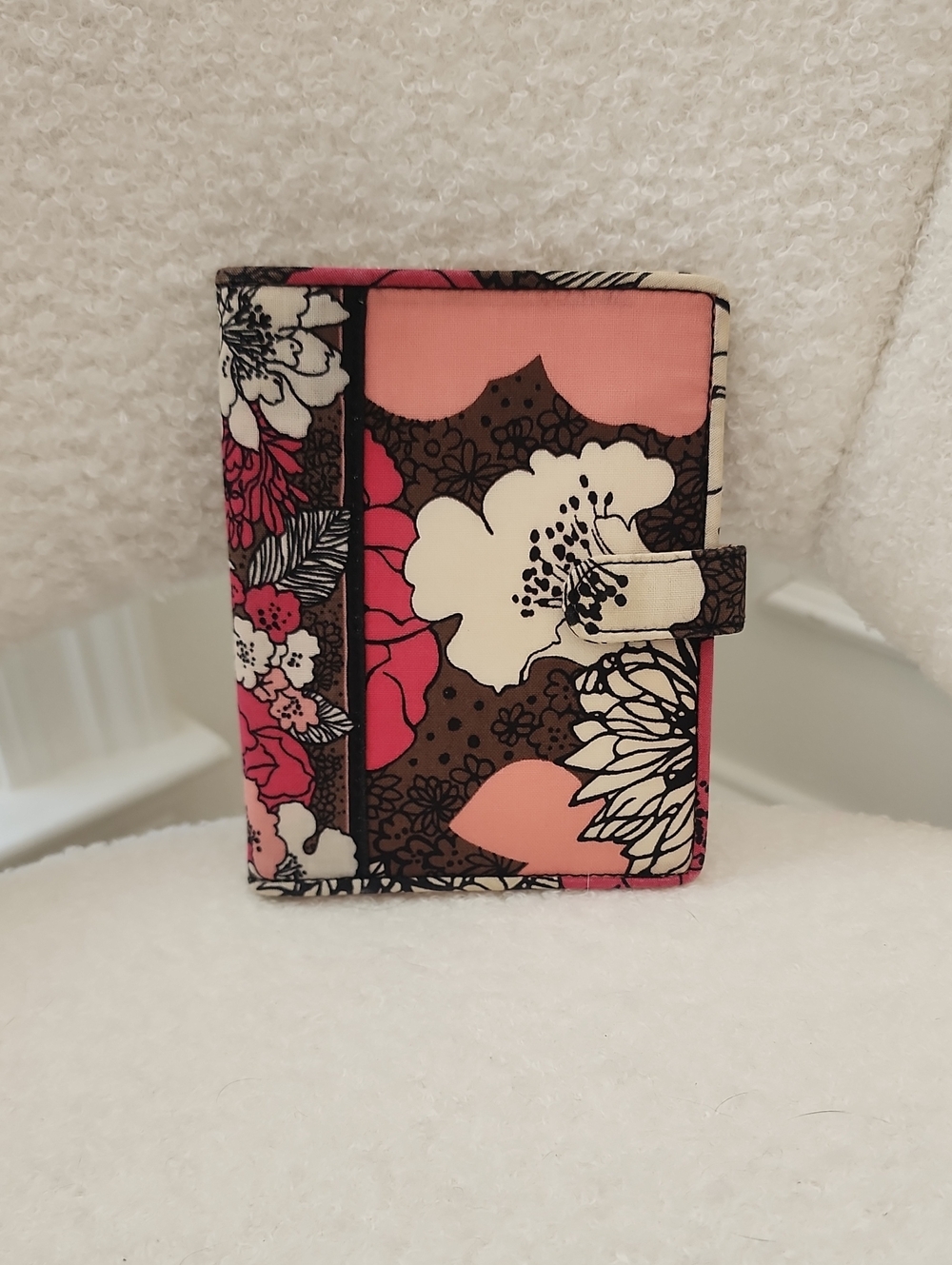 Vera Bradley Pink Brown Floral Quilted Card Wallet
